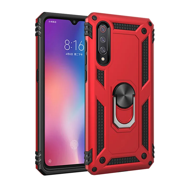 For Xiaomi Mi 9 SE CC9 A3 Lite Mi9T 9T Case Shockproof Armor Stand Holder Car Ring Phone Case for Redmi 7 7A K20 Pro Back Cover