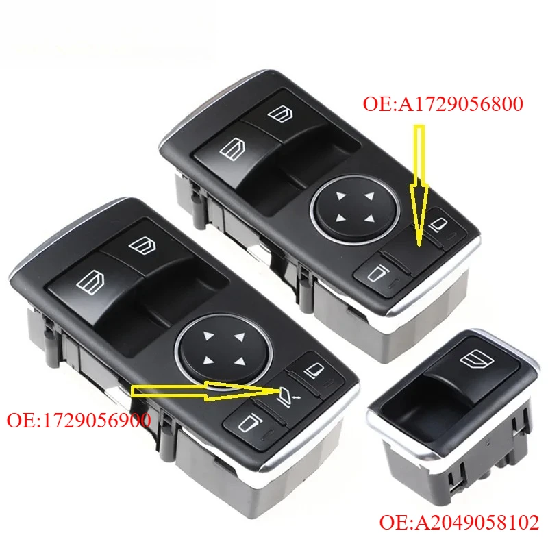 

For Benz SL W231 W197 W204 C250 C350 W172 AMG A1729056800 Electric Master Power Window Regulator Switch 1729056900 2049058102