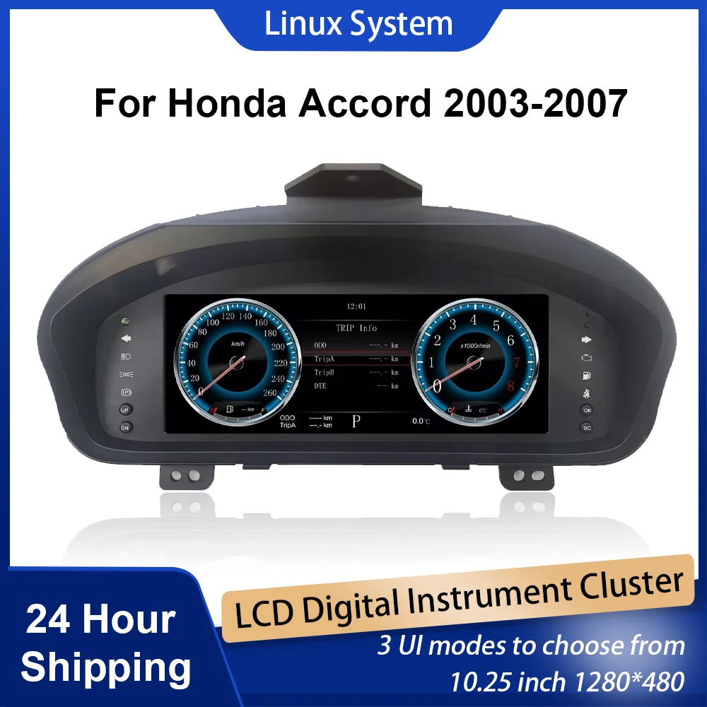 

Digital Cluster Dashboard For Honda Accord 2003-2007 LCD Dashboard Virtual Cockpit Cluster Gauge plug and play