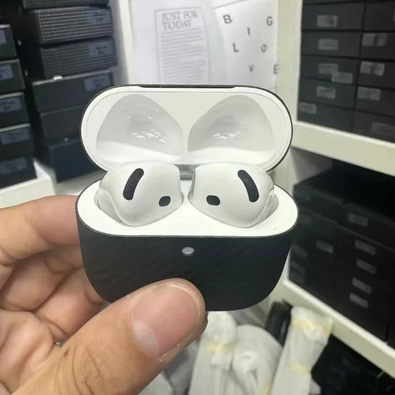 Case For AirPods 4 4th Carbon Fiber Case Earphone Wireless Bluetooth Protective Sleeve For AirPods 4 2024 Earphone Cover