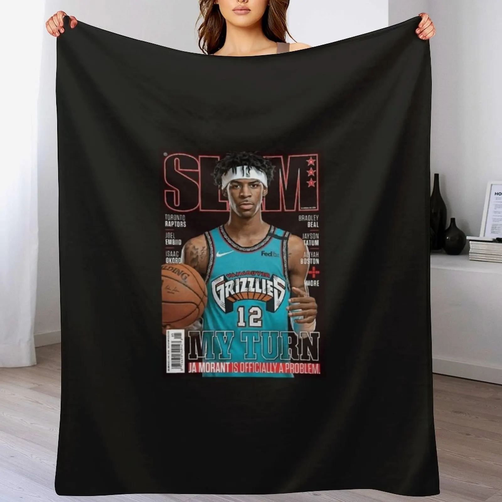 

Ja Morant slam Classic T-Shirt Throw Blanket Bed Giant Sofa Blankets