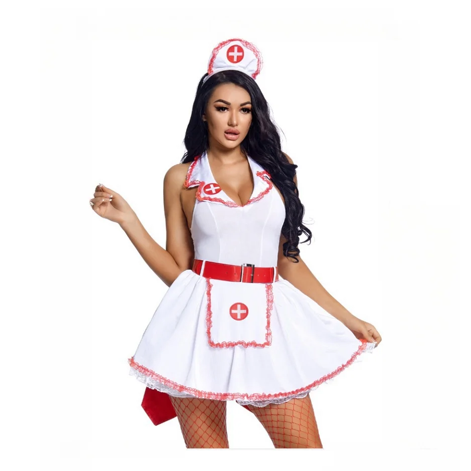 

Carnival Halloween Lady Head Nurse Costume Classic Hospital Sexy Nurse Costumes Cosplay Naughty Nurse