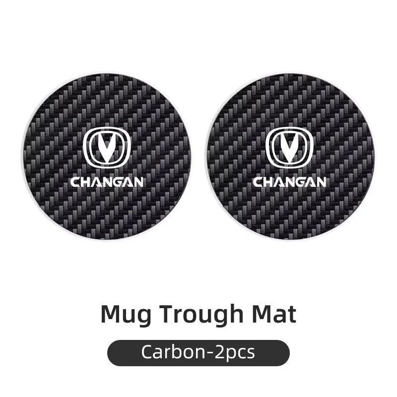 

2Pcs Thickened Carbon Fiber Car Cup Mat for Changan CS55 PLUS CS75 PLUS CS35 ALSVIN S07 S05 PLUS MAX UNI-V Auto Accessories