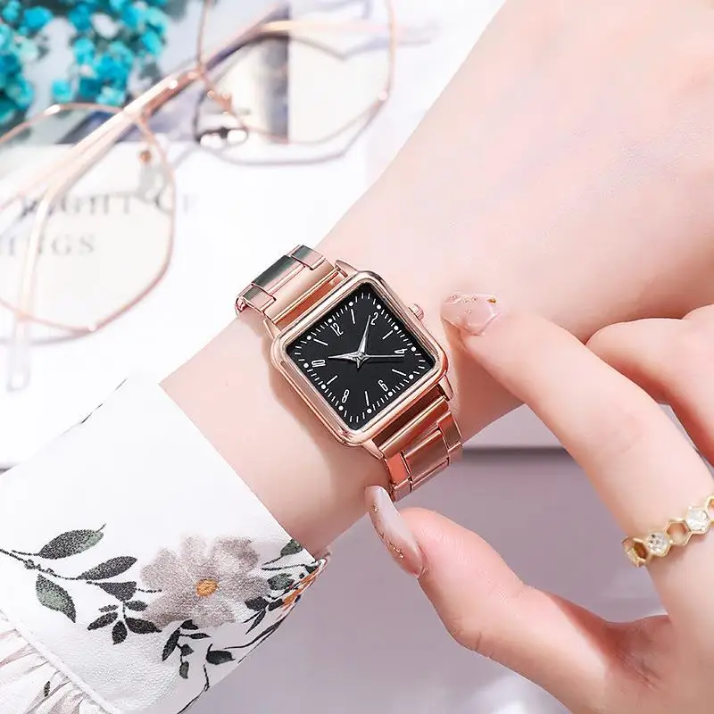 Luxury Women Watches Business Alloy Strap Wristwatch Ladies Quartz Watch Luminous Square Clock Gift Montre Femme Relogio