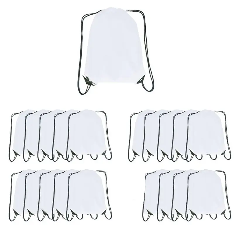 ABRT-Drawstring Backpack Bulk 20 Packs Draw String Backpack Bags DIY Gym Sports Trip Traveling Yoga Ride