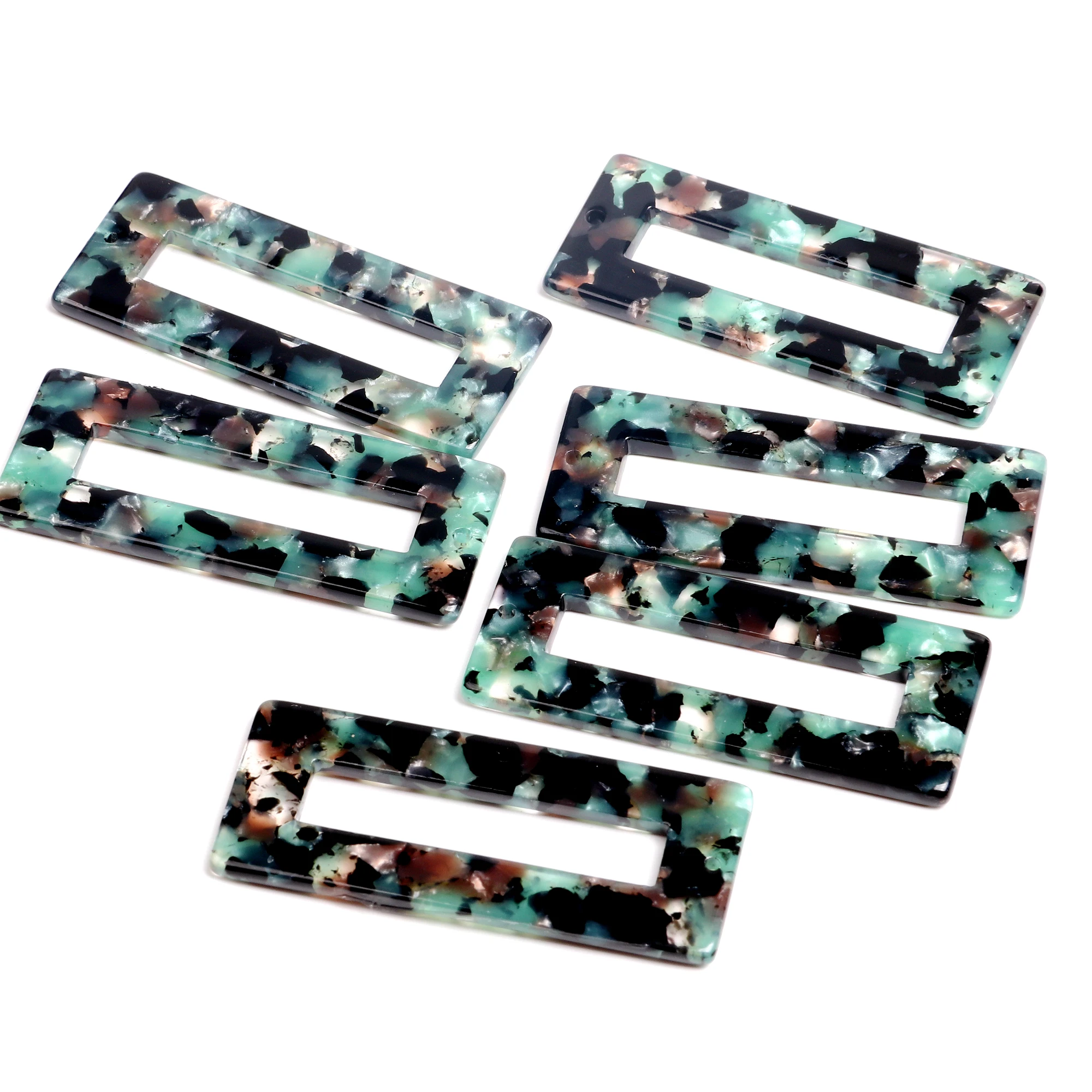 Tortoise Shell Earring Charm, Acetate Acrylic Beads, Rectangle Shaped, Geometri, Boho Jewelry, Earring Parts, Ohrringe Finding