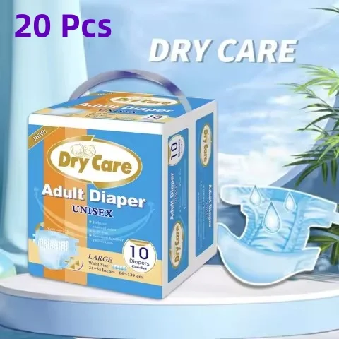 

20Pcs Adult Diaper Nappies Pants Disposable Patients Ultra Absorbent Water Elderly Maternal Care Mats Pads Unisex underwear