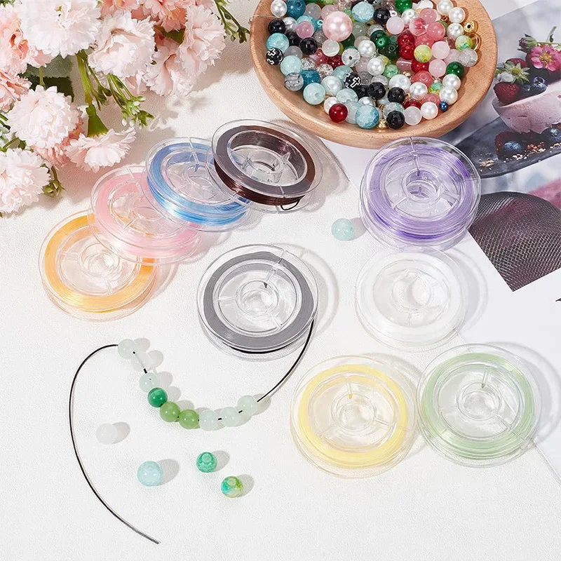 

2025 New Hot-selling Color Mini 0.8mm Crystal Elastic Thread Handmade DIY Flat Elastic Thread Multi-color Optional