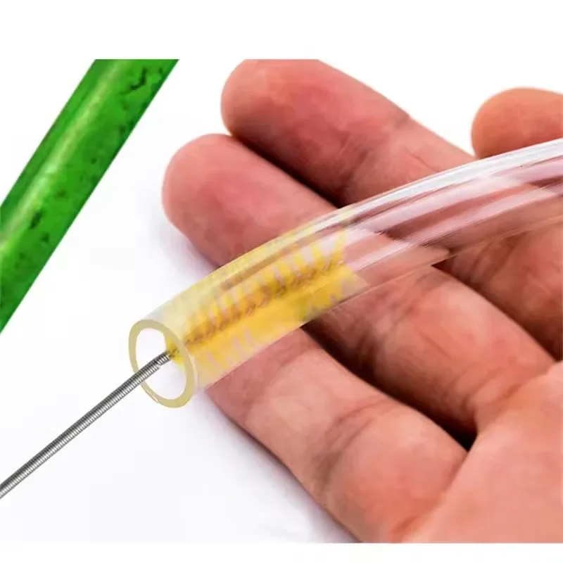 120/155cm Double Ended Nylon Wire Spring Brush Pipe Brush Fish Tank Cleaning Brush Aquarium Drainage Pipe Cleaning Tool