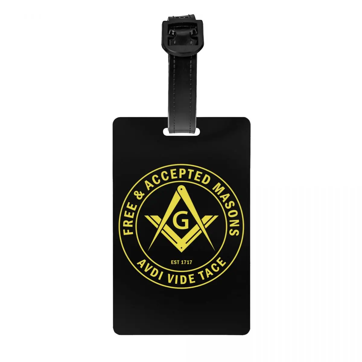 Custom Free Accepted Masons Masonic Freemason Luggage Tag Privacy Protection Baggage Tags Travel Bag Labels Suitcase