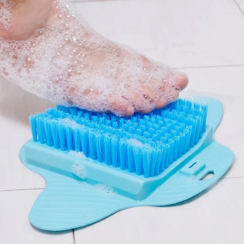 Silicone Foot Brush Massage Slippers Bath Shoes Brush Pumice Stone Foot Remove Dead Skin Shower Foot Scrubber with Sucker