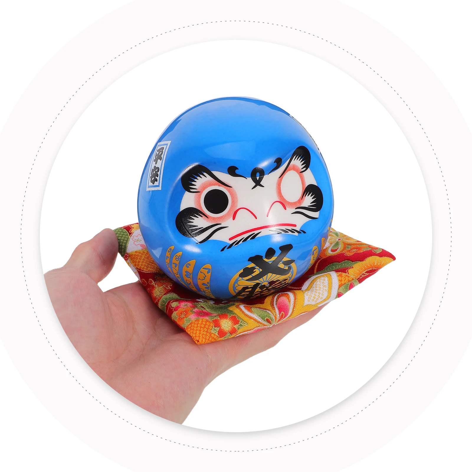 

Japanese Lucky Sky Blue Japanese Figurines Ceramic Ornament for Home Car Dashboard Table Decor