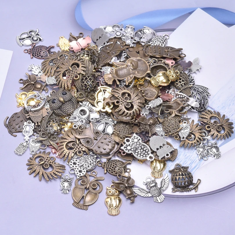 Cartoon Mixed Owl Charms For Jewelry Making Supplies DIY Necklace Earrings Charm Pendants Metal Vintage Women/Men Accessories