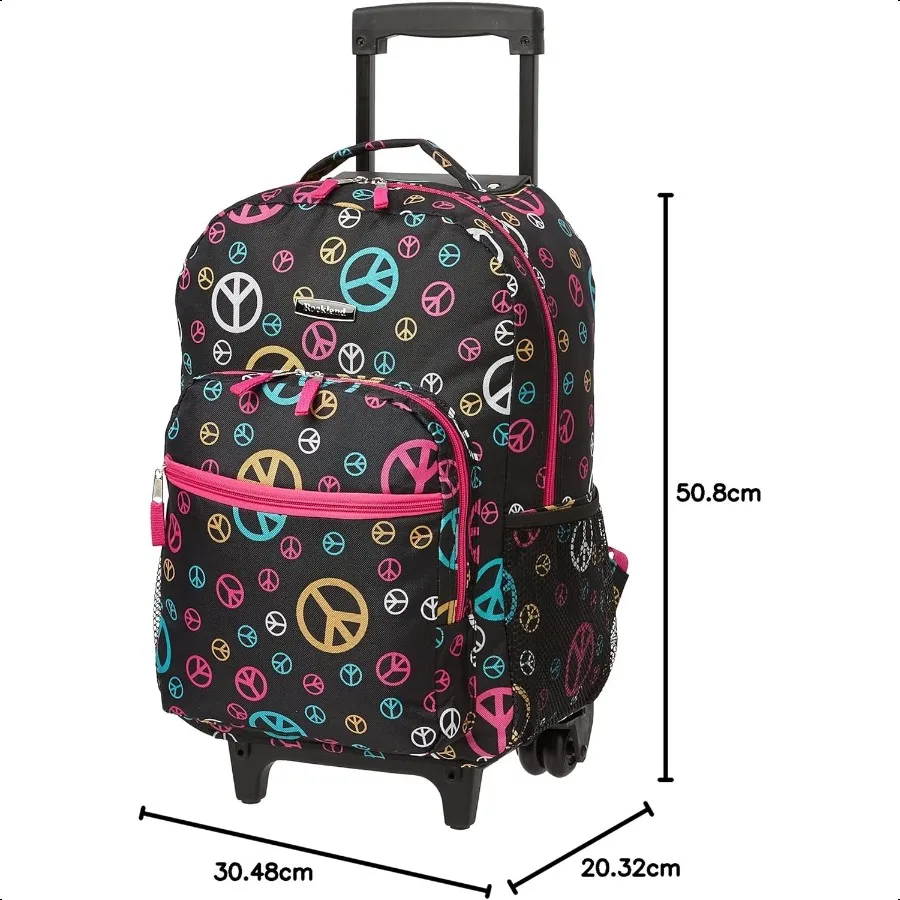 Double Handle Rolling Backpack Peace 17Inch