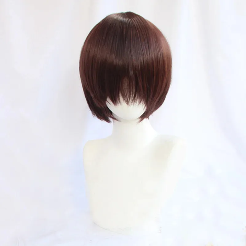 Tenten الاصطناعية قصيرة البني مع اثنين الكعك تأثيري أنيمي مقاومة للحرارة الشعر هالوين شعر مستعار للحفلات + Frk ؛ 3,c'5.b;8'