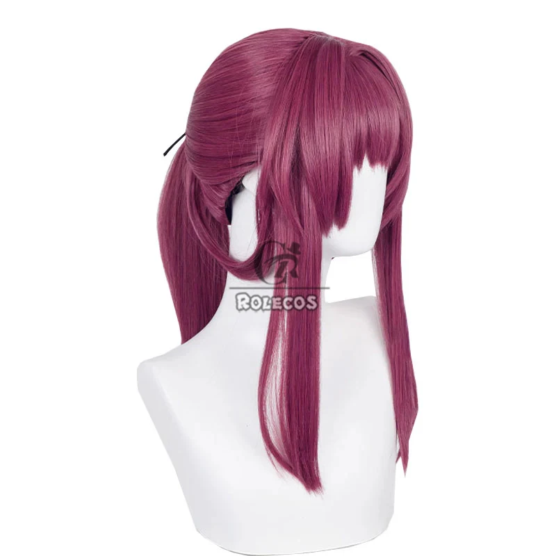 ROLECOS Synthetisch haar Spel Honkai: Star Rail Kafka Cosplay Haar Kafka Rollenspel Halloween 43 cm Lange Wijnrode Pruik Synthetisch haar