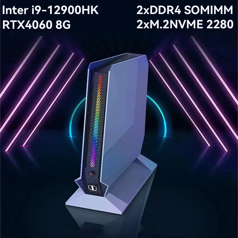 Inter i9-12900HK RTX4060 8G Gaming Mini PC Ondersteuning Windows10/11 met 4xUSB3.0 2xUSB2.0 1xHDMI2.0 1xHDMI1.4 1xTYPE-C Computer