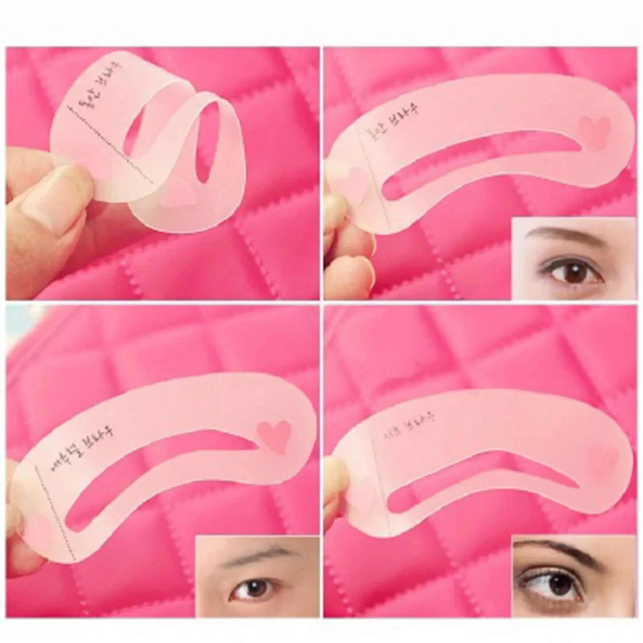 3pcs Reusable Eyebrow Stencil Set Beginner Eye Brow DIY Trimming Drawing Guide Styling Shaping Template Card Easy Makeup Tool