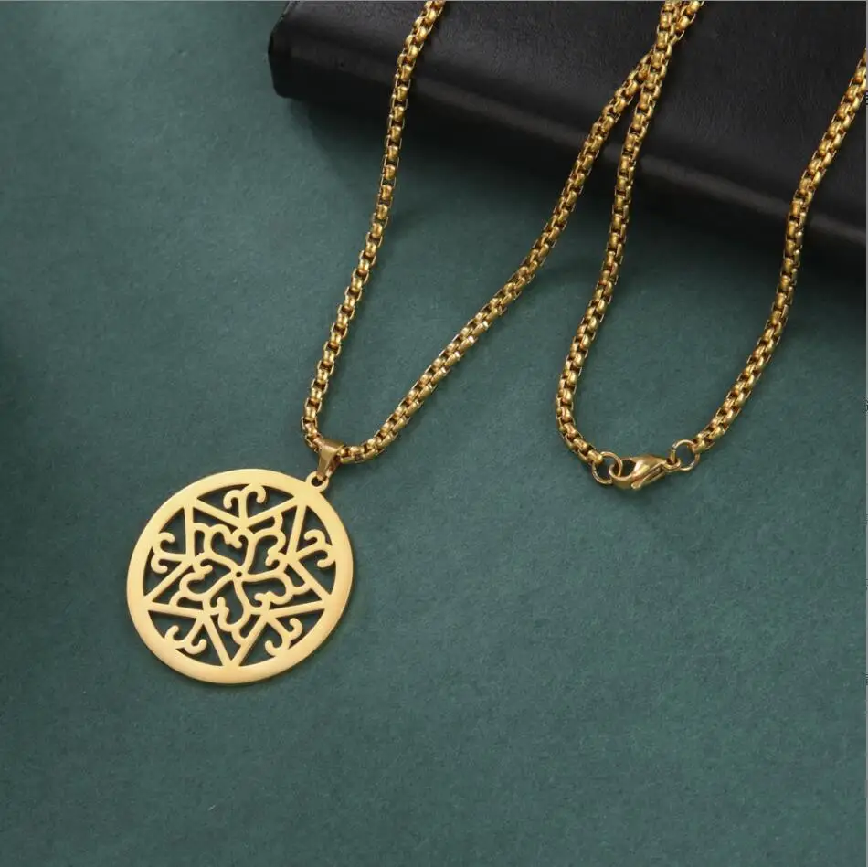 1PC David Star Men Pendant Necklace Gold Color Kabbalah Jewish Charms Judaica Israel Religious Symbols  Jewelry F1333