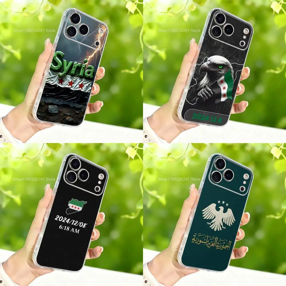 

Green S-SYRIA F-Flag For iPhone 16,13,12,11,17,14,15,Pro,Max,Plus,X,XS,XR,SE,Mini Transparent Soft silicone Case
