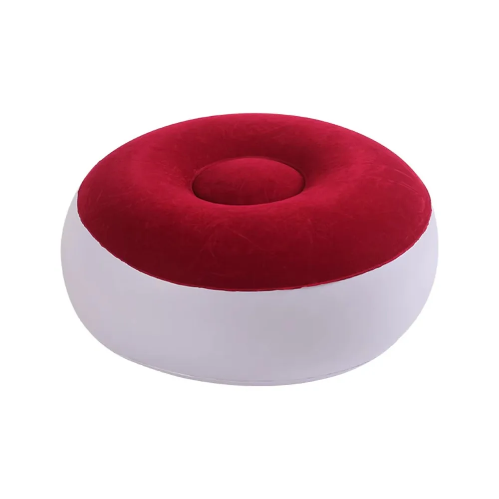 Air-tight Material；Lightweight Inflatable Foot Rest Ottoman Foldable Design Stable Support Footstool Air Pouf Flat Wide Surface