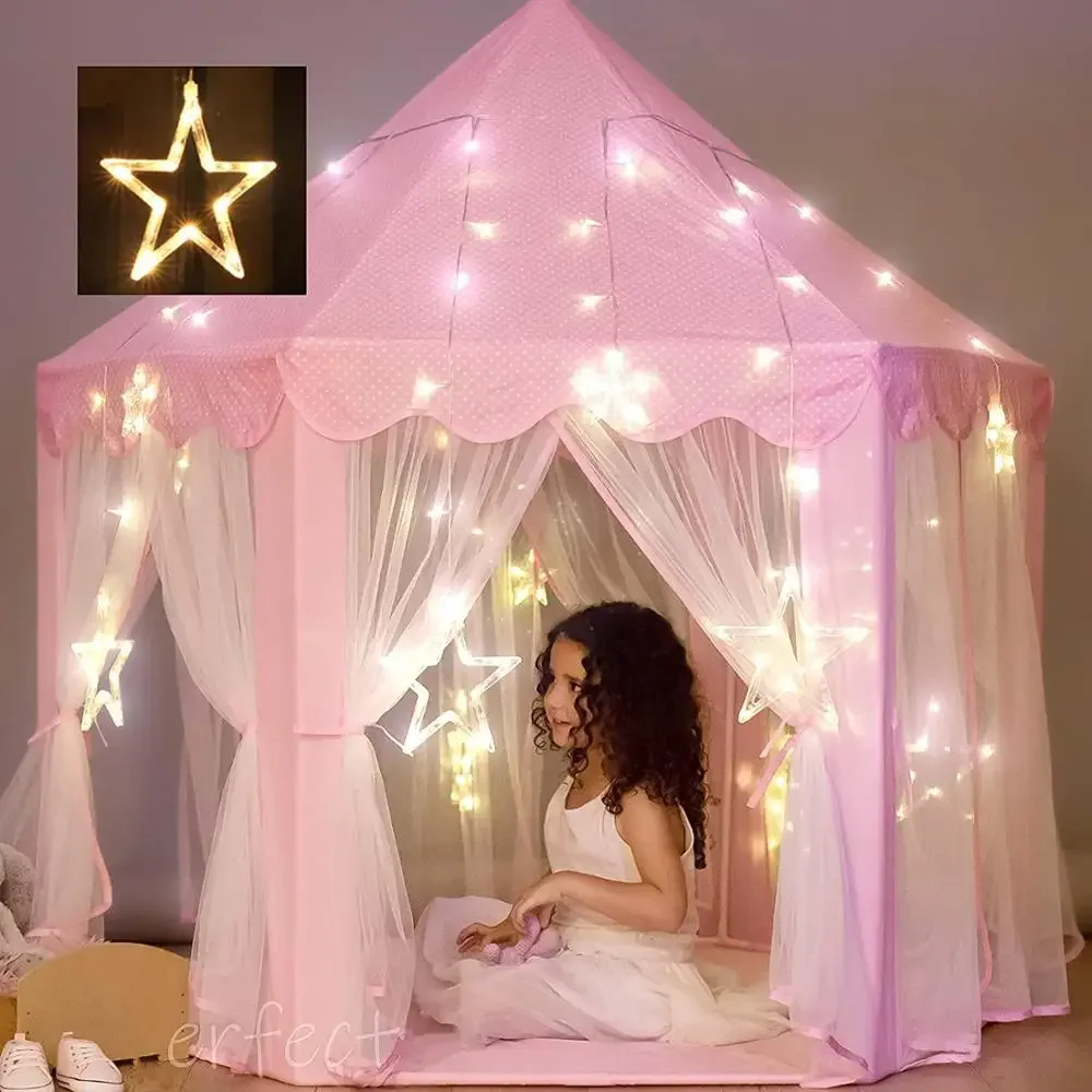 Przenośny namiot dla dzieci Princess Pink Girl Castle Play House Children Small House Folding Playtent Party Castle Child Room