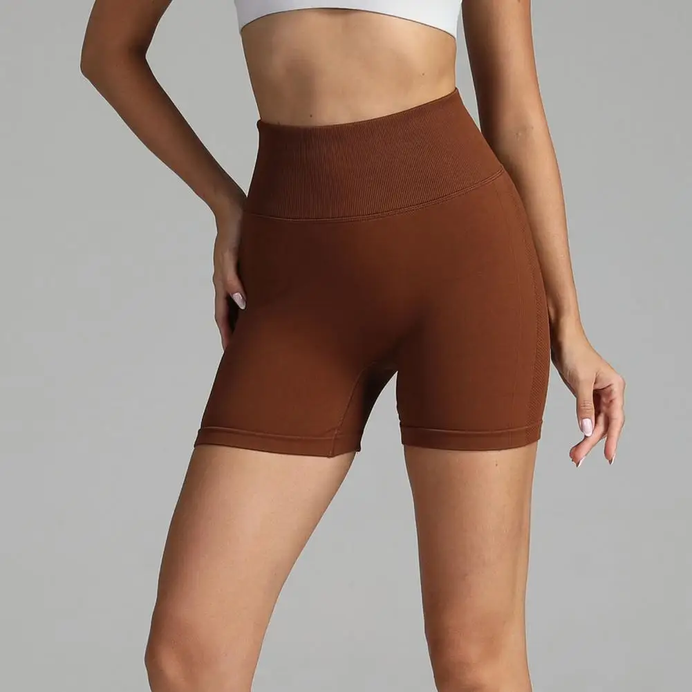 Бесшовные шорты для женщин, шорты для йоги, пуш-ап шорты для тренировок, тренажерного зала, фитнеса, с высокой талией, спортивные шорты, женская одежда