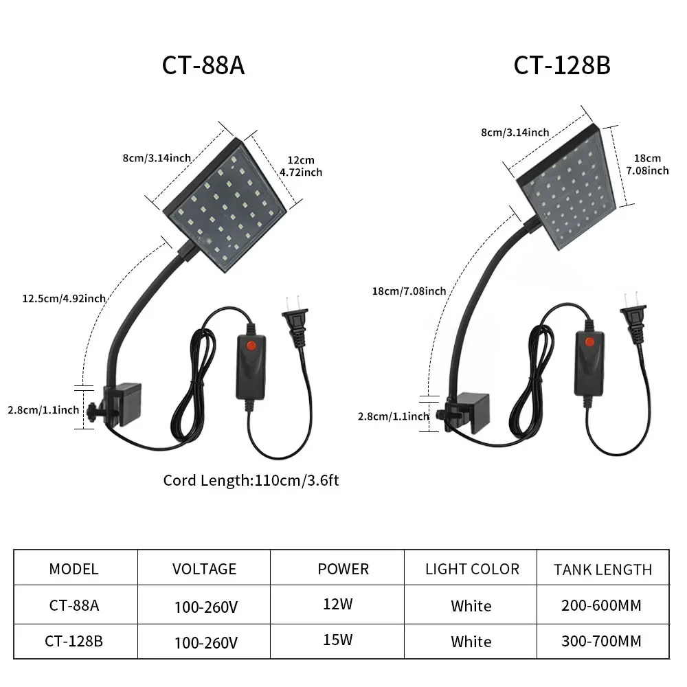 Aquarium Fish Tank Accessories, LED Lights, Small and Medium-sized Aquarium Lights, High Brightness, Small Tank Explosion