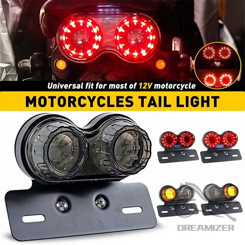 12V Motorcycle LED Modification Taillight Motocross Accessories Brake License Plate Holder for bmw r1250gs suzuki v strom 650 xt