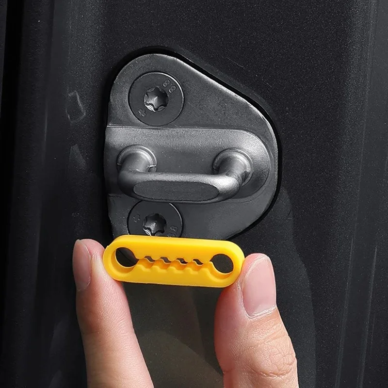 Universal Silicone Door Lock Damper Buffer, Auto Door Buckle Protector Cover for Toyota Nissan VW Hyundai KIA Peugeot Tesla