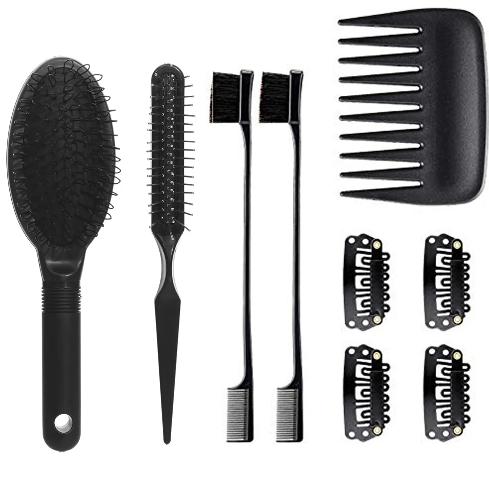 

9 Pieces Wig Combs Set Includes Hair Edge Brush Airbag Massage Comb Wide Tooth Hair Comb Wig Clips for Curly Straight Thick