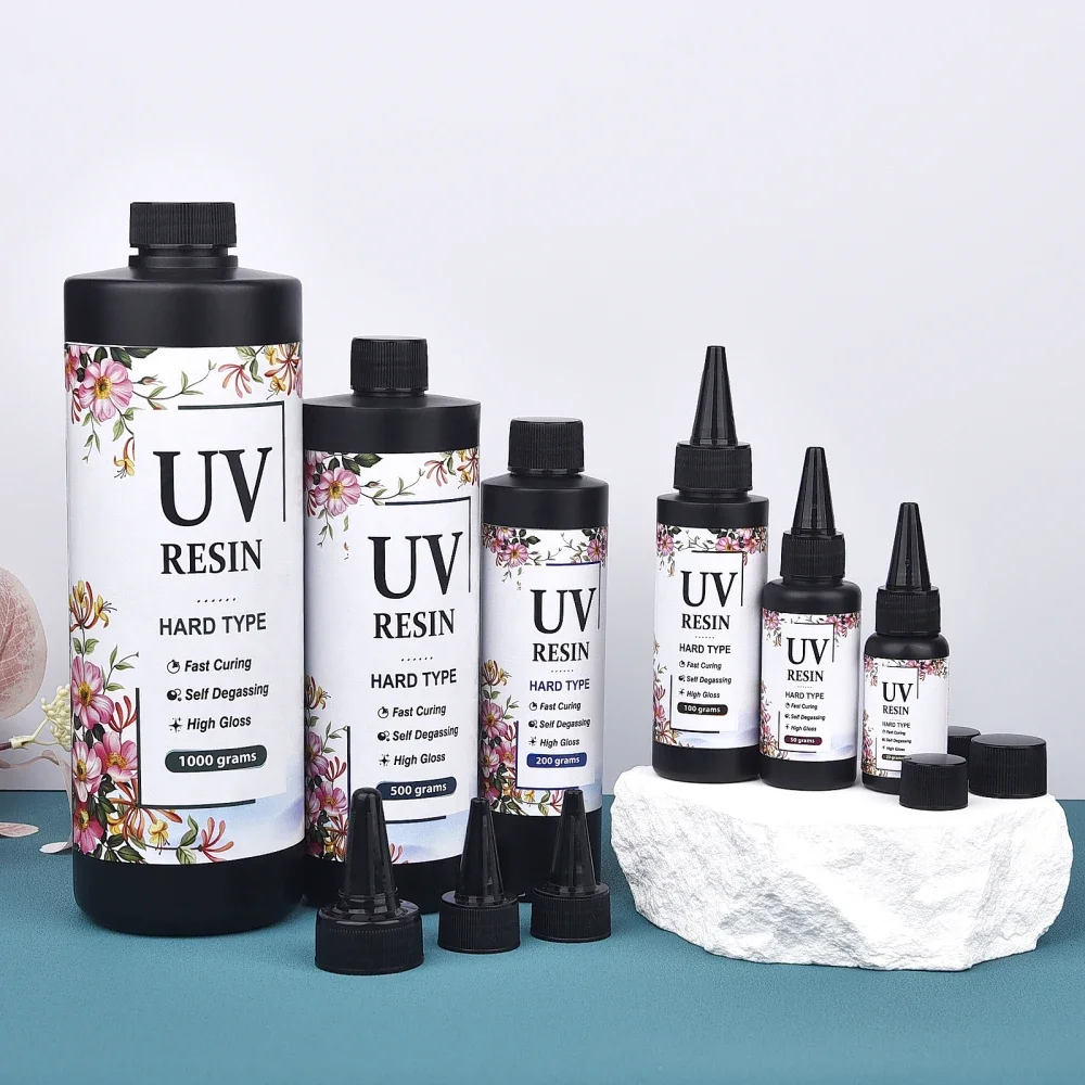 20/50/100/200/500/1000g UV Epoxy Resin Glue And UV Lamp High Transparency Hard UV Glue Fast Drying DIY Crystal Jewelry Making
