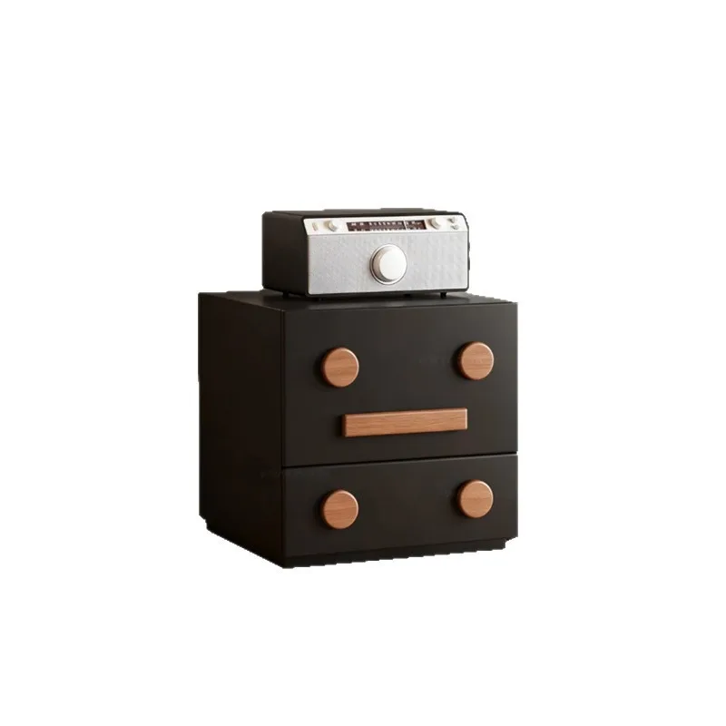 Solid wood bedside table, living room wall combination cabinet