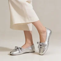 Women's Soft Ballet Flats Lace Up Bow Knot Slip On Loafers Comfortable Walking Round Toe Casual Shoes Spring Summer - Image 3