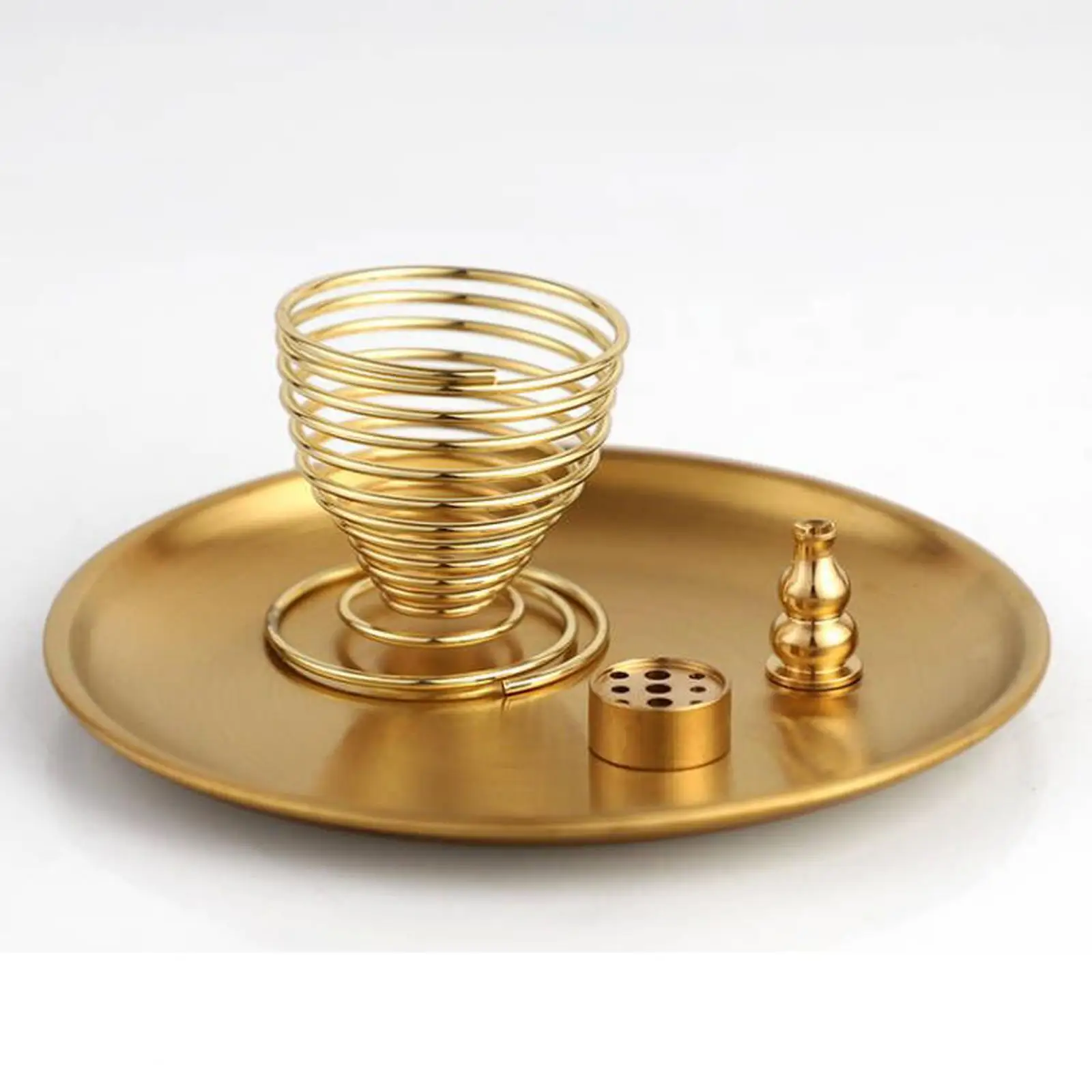 Incense Burne Holder with Holder and Tray Gift Decor Ornament Incense Burner Set Ash Catcher Censer for Bedroom Living Room SPA