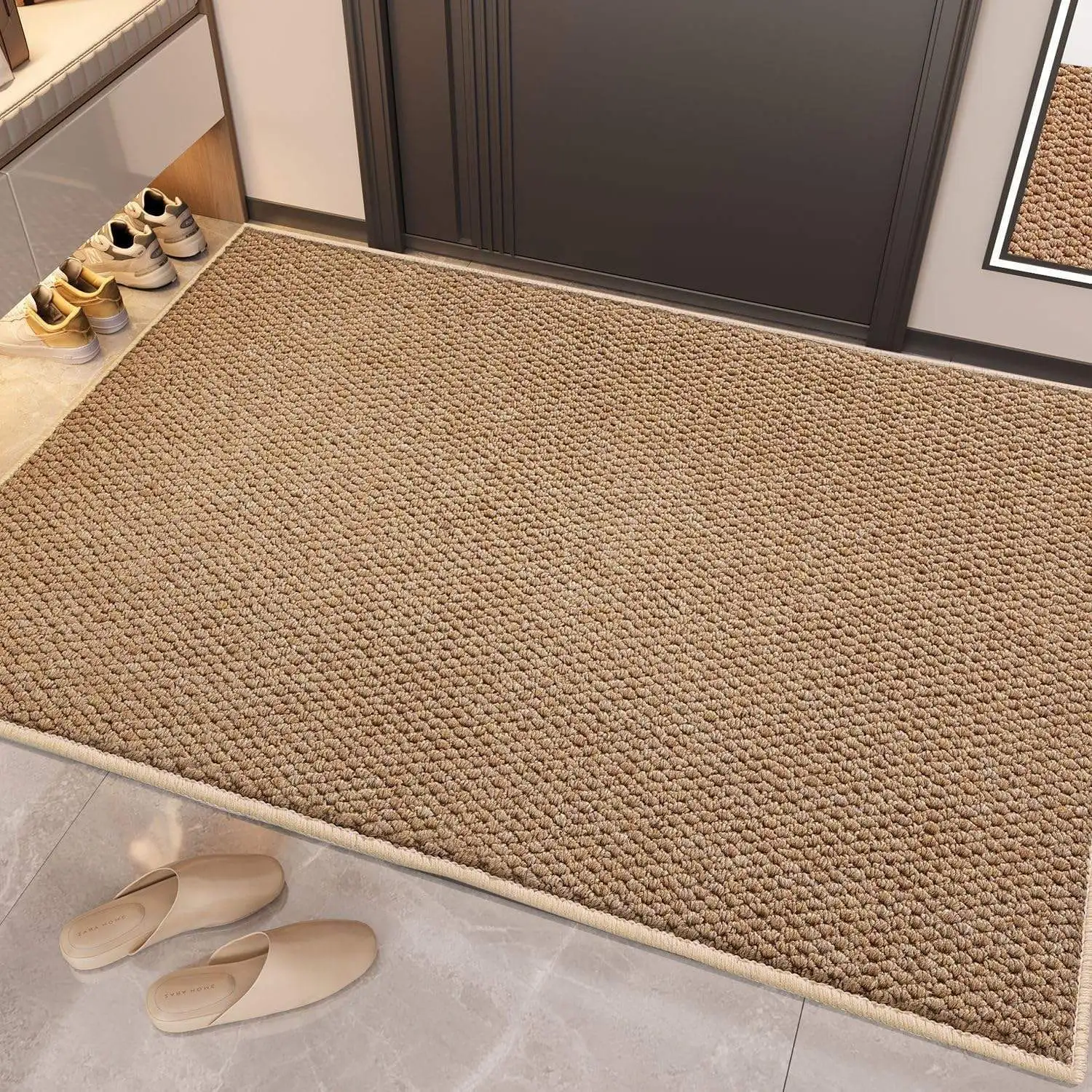 Tapis de sol moderne pour la maison, lavable, résistant à la saleté, tapis d'entrée épaissi, résista