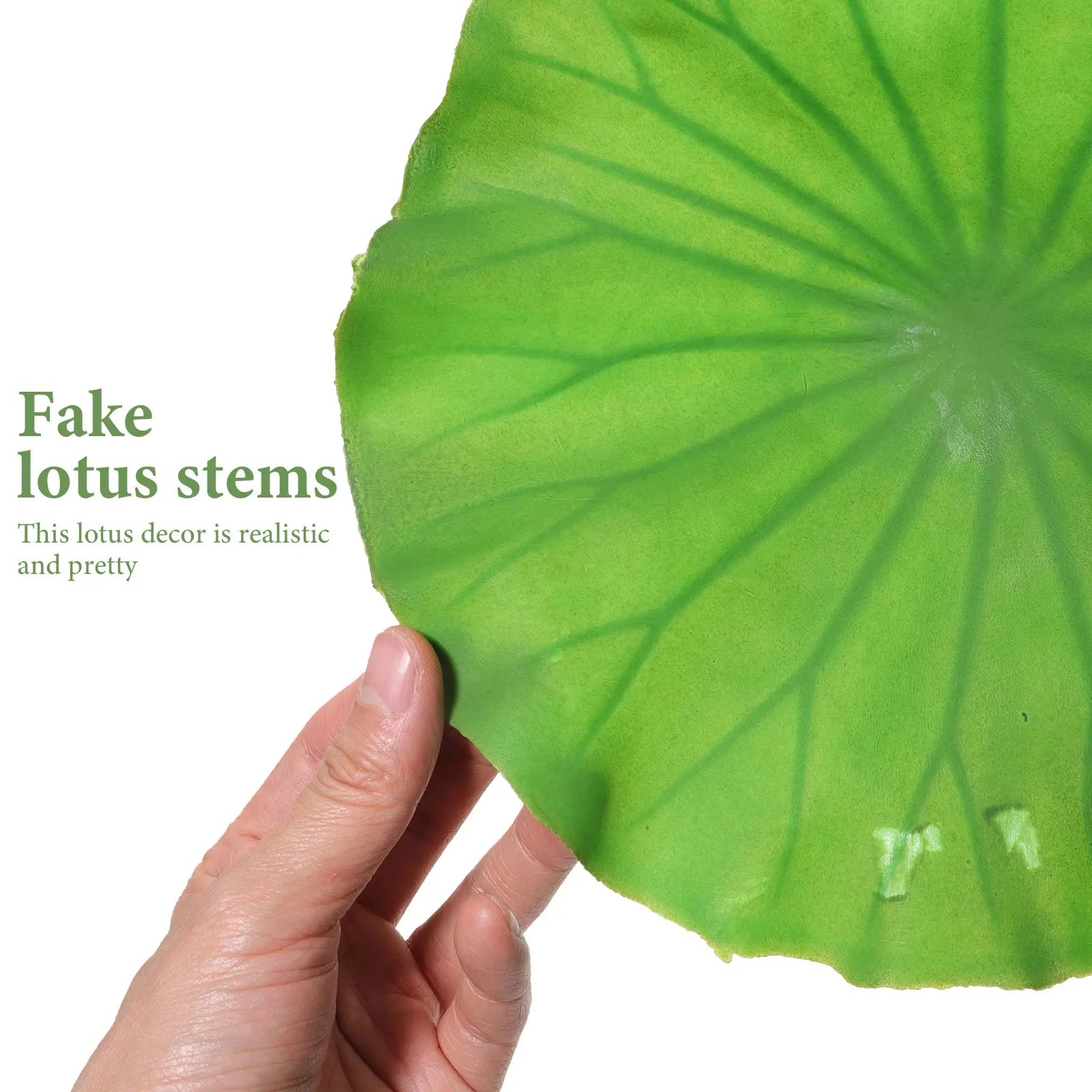 

1Set Artificial Lotus Leaf Pick Lifelike Simulated Lotus Stems Floating Water Lily Decor Pond Garden Fountain Ornament
