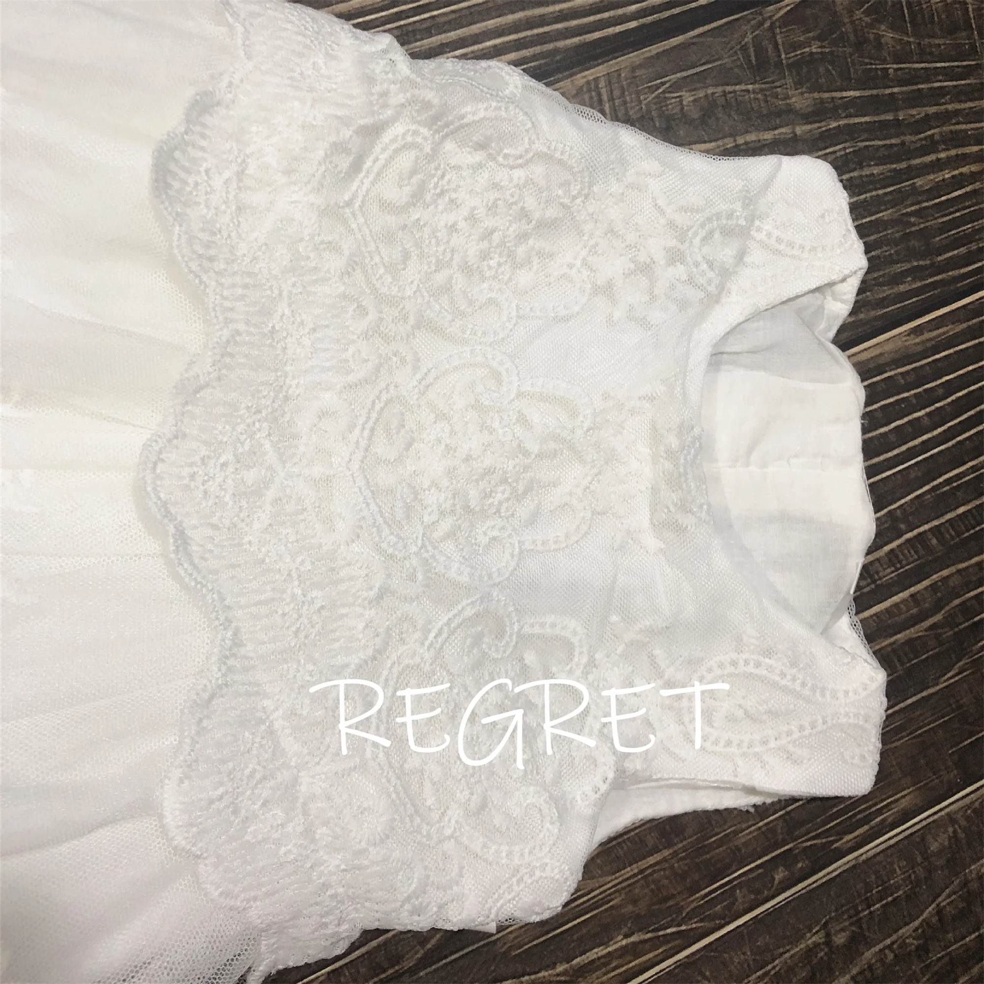 White Baby Girls Christening Gowns Dresses Newborn Baby Baptism Clothes Princess Lace Cotton Full-Sleeved Communion Dress