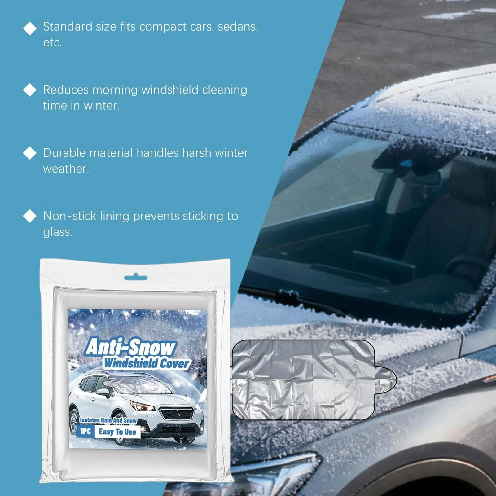 

Windshield Snow Cover Dustproof Thickened Auto Accessories Windshield Snow And Ice Cover For SUVs All-Weather Outdoor Winter