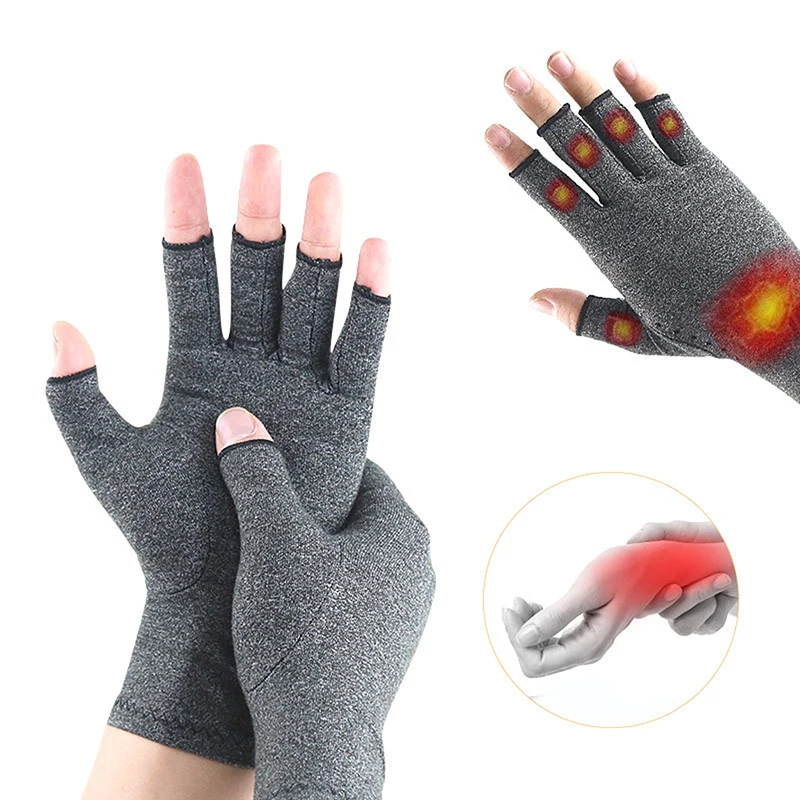 

HOT! Arhtitis Gloves Men Women Therapy Compression Gloves Hand Arthritis Joint Pain Relief Health Care Half-finger Wrist Gloves