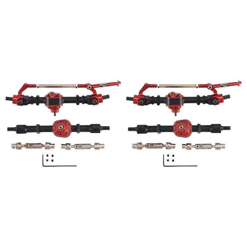 FBIL-4X Metal Front & Rear Bridge Axle With Drive Shaft For MN D90 D91 D96 D99S MN-90 MN99S 1/12 RC Car Upgrade Parts,1