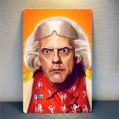 Doc From Back To The Future Movie Metal Poster Tin Sign - 20x30cm Plate