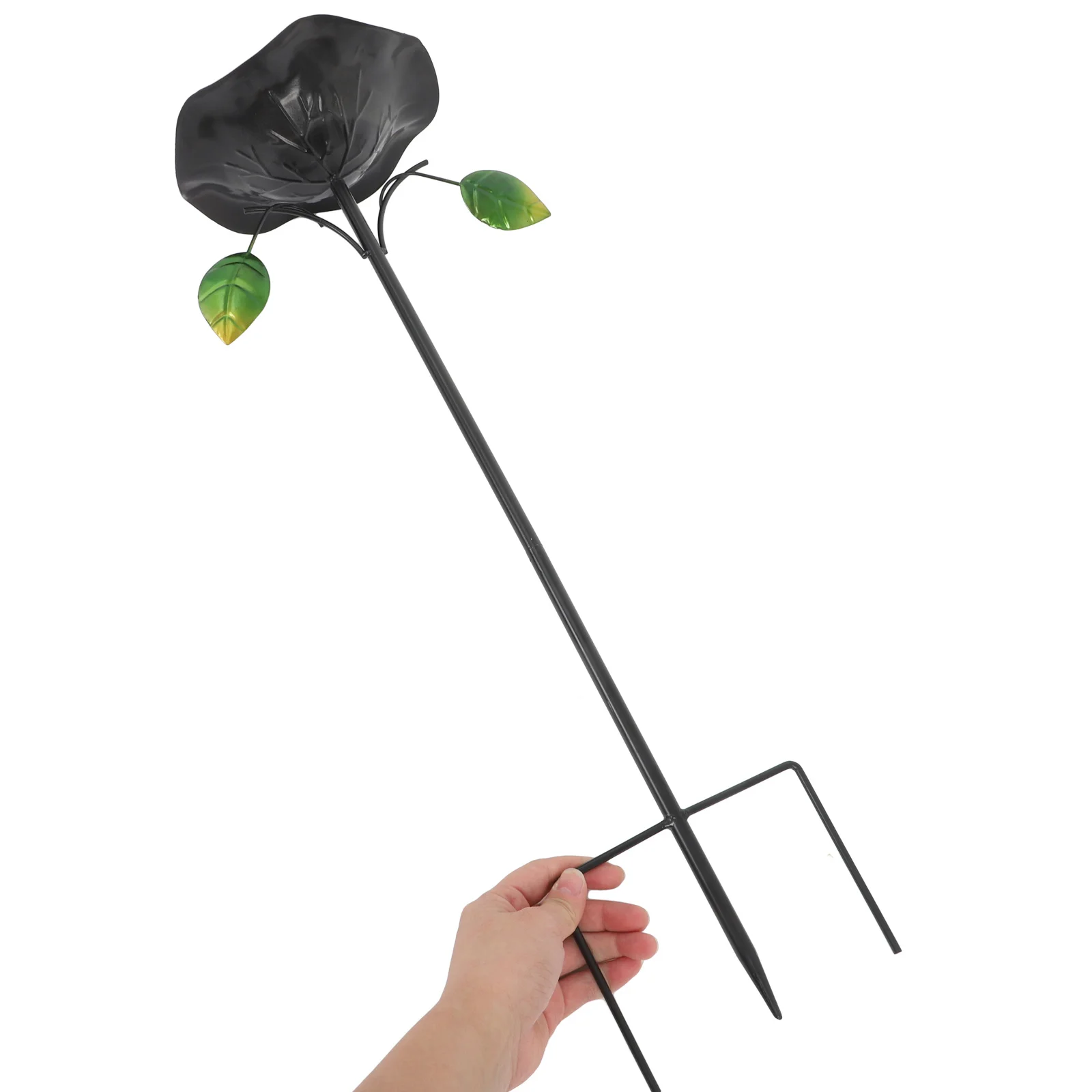 Metal Lotus Leaf Bird Bath Feeder Outdoor Standing Garden Decorative Basin for Wild Birds Yard Patio Water Food Station