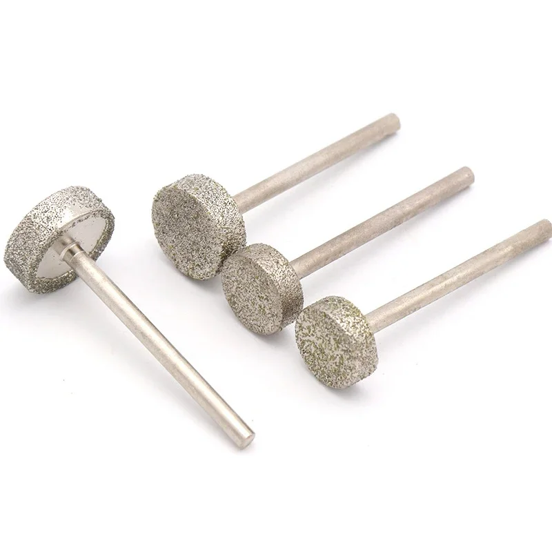 

1Pcs 3mm Shank 10mm 14mm Flat Round Diamond Burr Grinding Engraving Bit Polishing Head for Dremel Rotary Tools