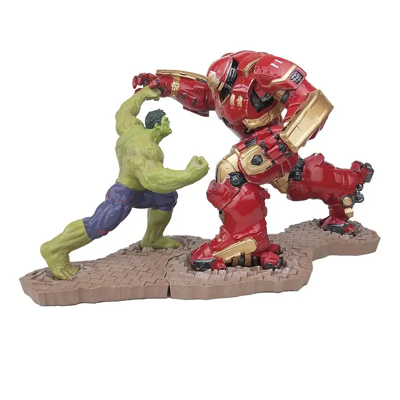 Superhero Hulker VS ironman MK44 Action figure Green Giant man resin Statue Combat version collection model home decor gift