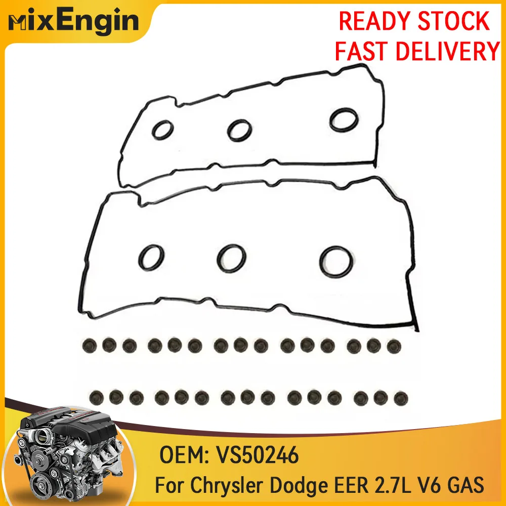 Juego de juntas protectoras de válvula de motor compatibles con 2,7 L para Chrysler Concorde Dodge Avenger EER EES 2.7L 24V V6 GAS 2001-2010 VS50246