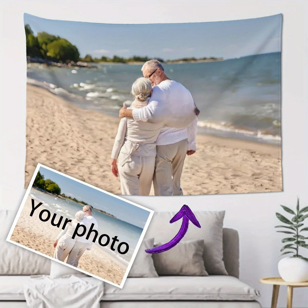 1PC Custom Tapestry Personalized Photo Tapestry Wall Hanging for Bedroom, Living Room & Dorm Decor, Modern Home Wall Art