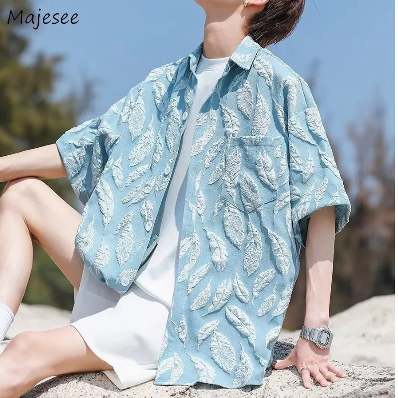 

Short Sleeve Shirts Men Summer Floral Breathable Designed Teens All-match Y2k Top Casual Outwear Camisas Baggy Harajuku Chic