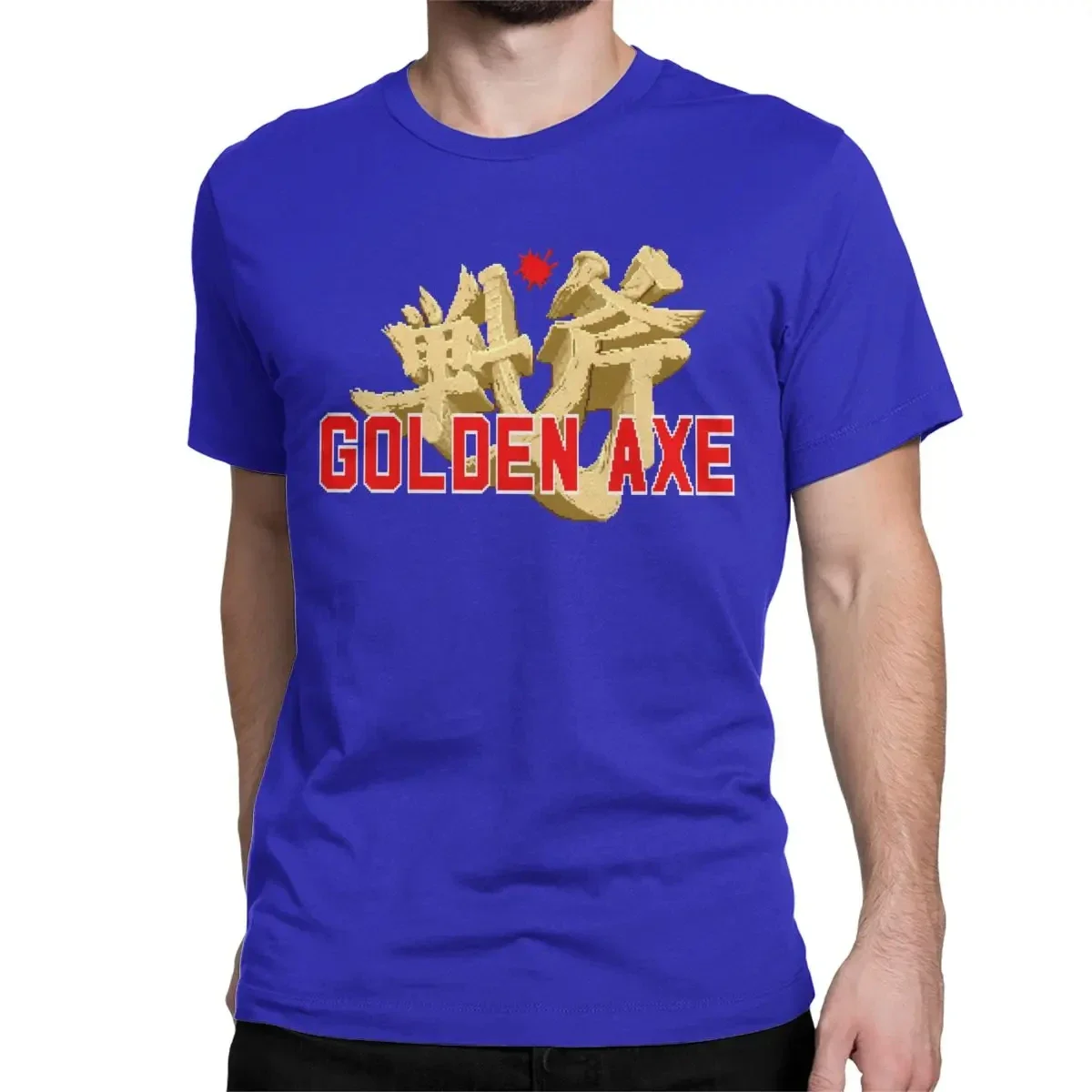 Crazy Golden Axe Genesis Title Screen T-Shirts Men Cotton T Shirt Streets of Rage Vintage Game Shirt Clothing Hunter X Hunter