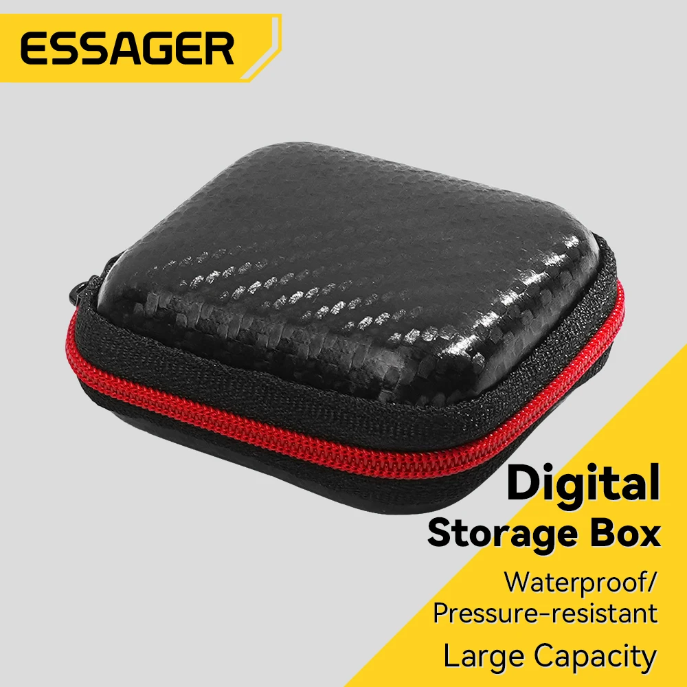 Essager Mini Earphone Protective Box Hard EVA Case Digital Charger Storage Bag Usb Data Cable U Disk Organizer Carrying Pouch